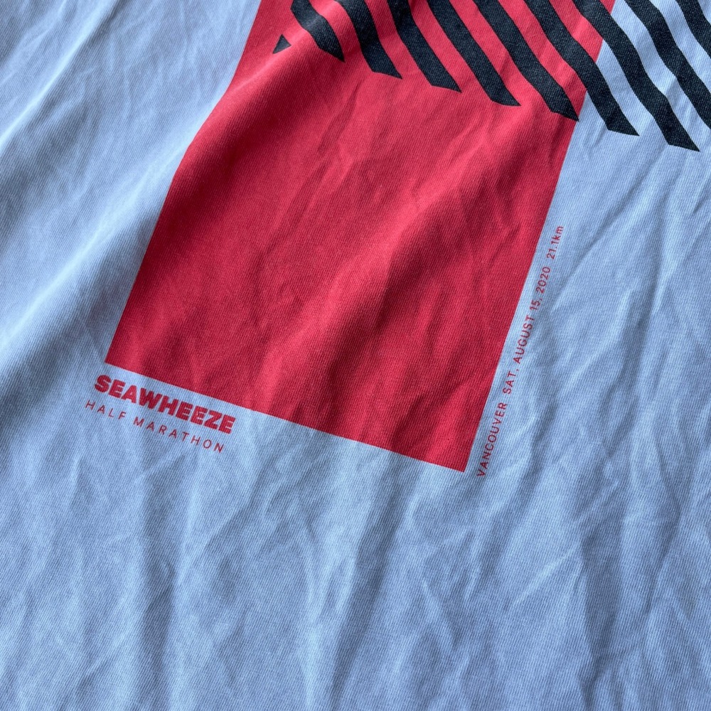 Mens Lululemon SW20 Seawheeze half‎ marathon 2020 t shirt off white orange - Picture 2 of 6